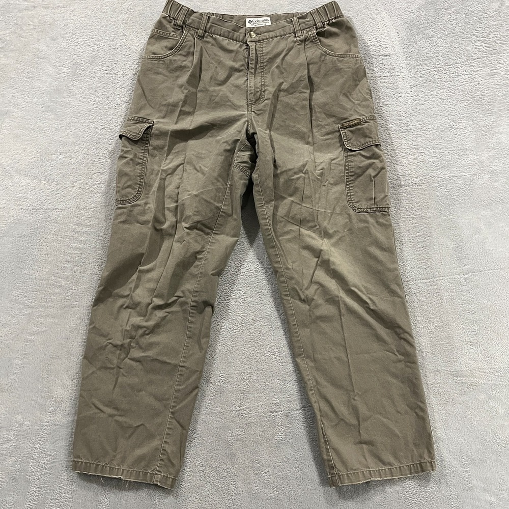 Vintage Y2K Columbia Canvas Cargo Hiking Pants 34x32 (fit 32x29.5) Gorpcore Fade